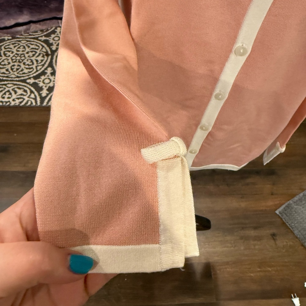 Silk Pendleton Peach Button Down Long Sleeve Shir… - image 2